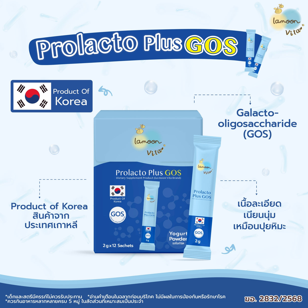 Prolacto Plus GOS Dietary Supplement โปรแลคโตะพลัสกอส ผลิตภัณฑ์เสริมอาหาร (ตรา ลา-มูน ไวต้า)