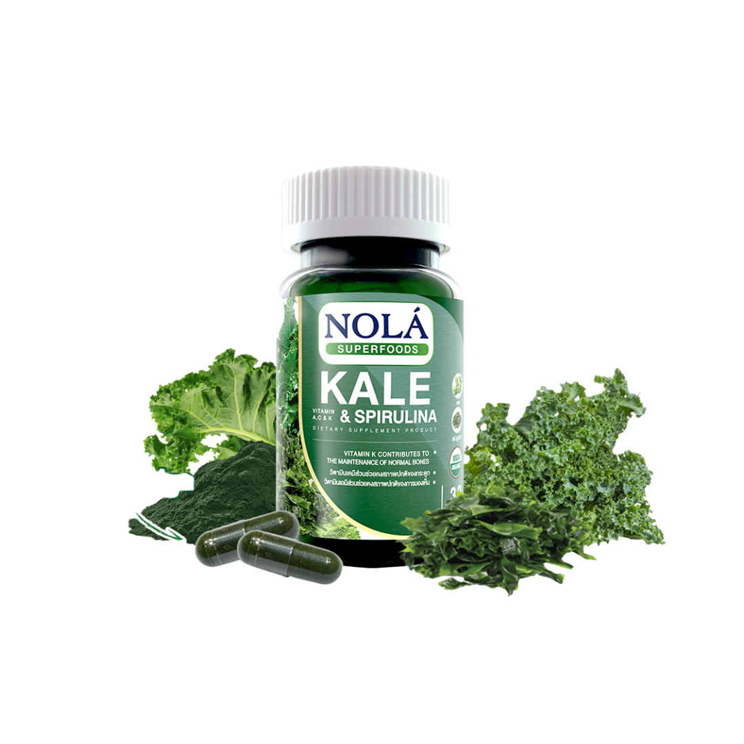 NOLA KALE & SPIRULINA ผักเคล และ สาหร่ายสไปรูลิน่า 30 CAPSULE