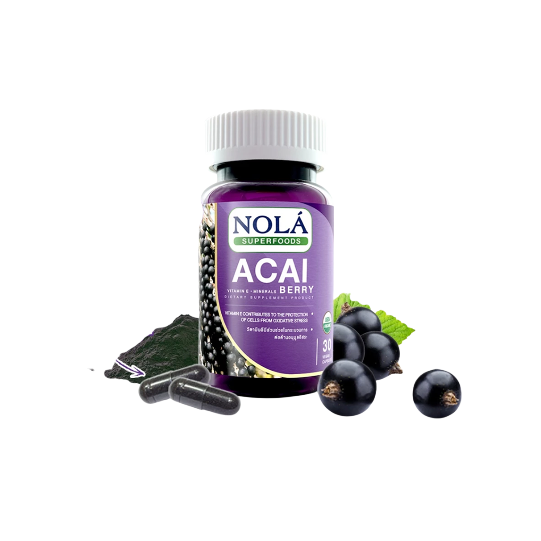 NOLA ACAI BERRY อาซาอิเบอร์รี่ ฟรีซดราย 30/60 CAPSULE