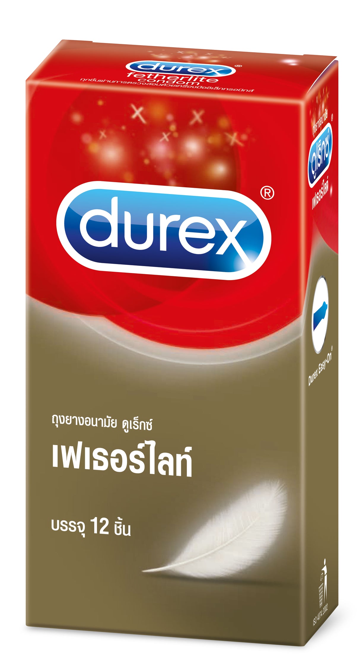 DUREX FETHERLITE ดูเร็กซ์ ถุงยางอนามัย เฟเธอร์ไลท์ 12 ชิ้น ขนาด 52.5 มม.