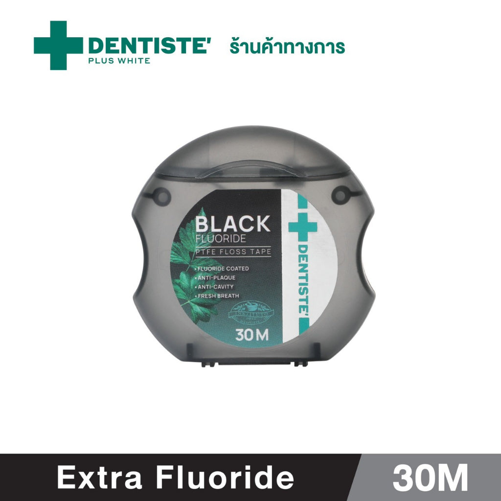 Dentiste Dental Black PTFE Floss Tape with Fluoride 30m