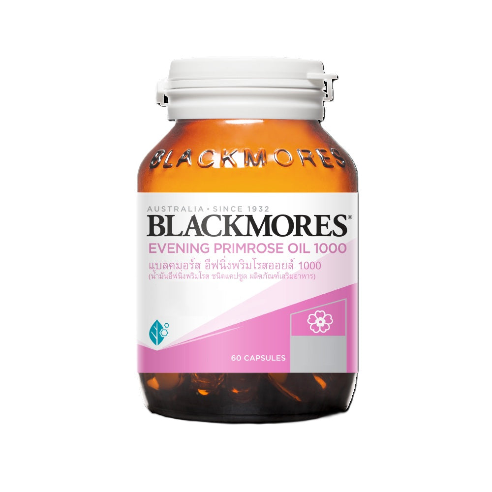 BLACKMORES EVENING PRIMROSE OIL 1000 MG แบลคมอร์ส อีฟนิ่งพริมโรส ออยล์ 1000 มก. 60 เม็ด