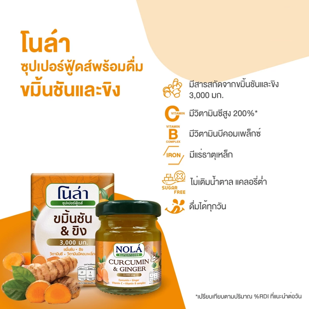 NOLA CURCUMIN GINGER ขมิ้นชัน และน้ำขิง 45 ml.