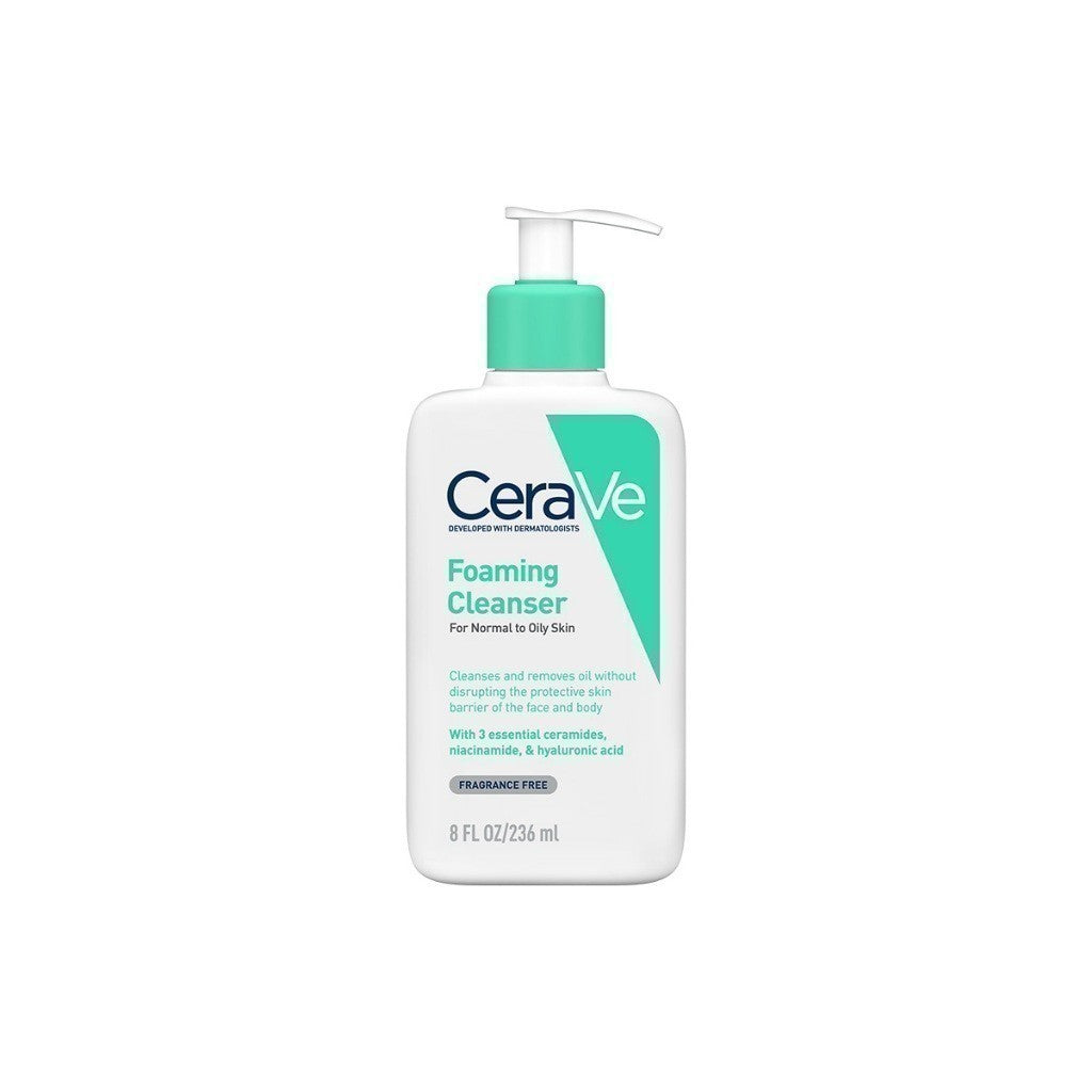 CERAVE Foaming Cleanser โฟมมิ่ง คลีนเซอร์ โฟมทำความสะอาดผิวหน้าและผิวกาย สำหรับผิวมัน ผิวผสม