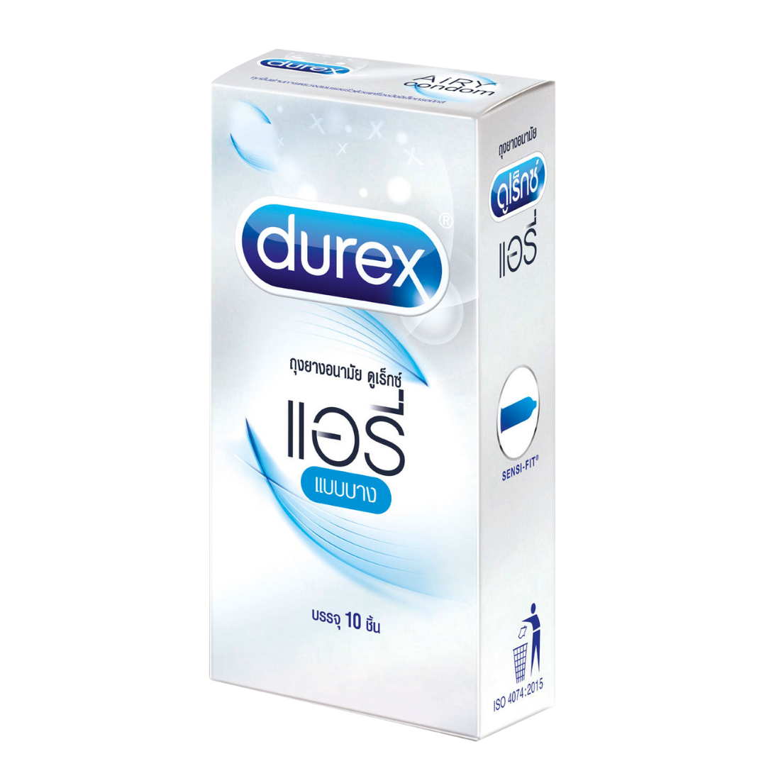Durex Airy - ดูเร็กซ์ แอรี่ 1 กล่อง บรรจุ 10 ชิ้น (52 มม.)