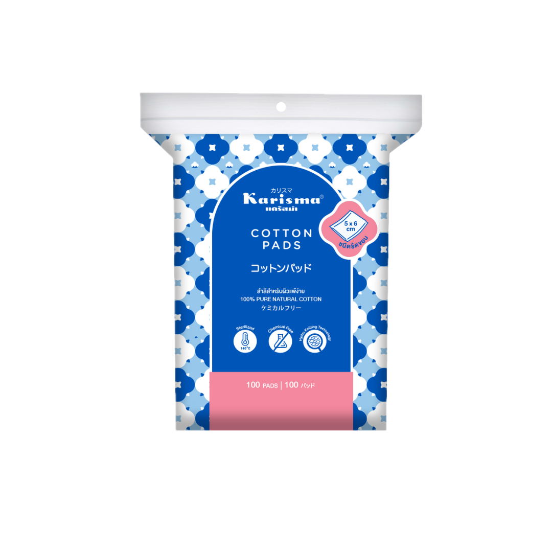 KARISMA COTTON COMPRESSED PADS สำลีเช็ดเครื่องสำอาง สำลีแผ่นรีดขอบ
