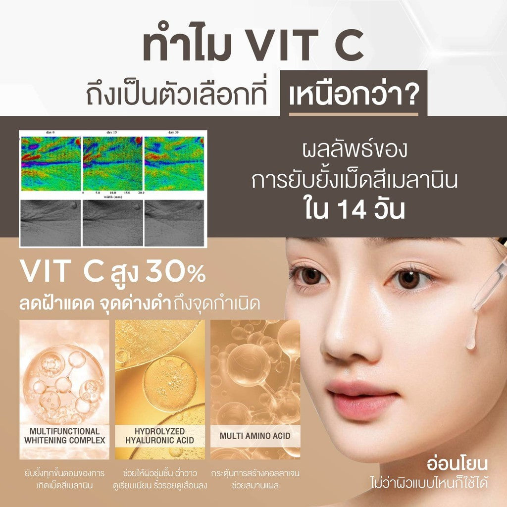 (Deal Duo) Smooth E Dark Spot Clear Vitamin C Plus Serum 30 ml. Free Smooth E Acne Hydrogel 7 g