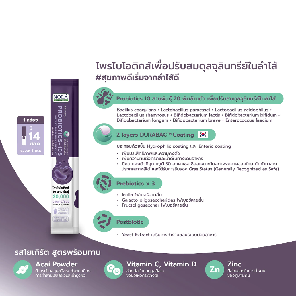 NOLA PROBIOTIC โพรไบโอติกส์-10S
