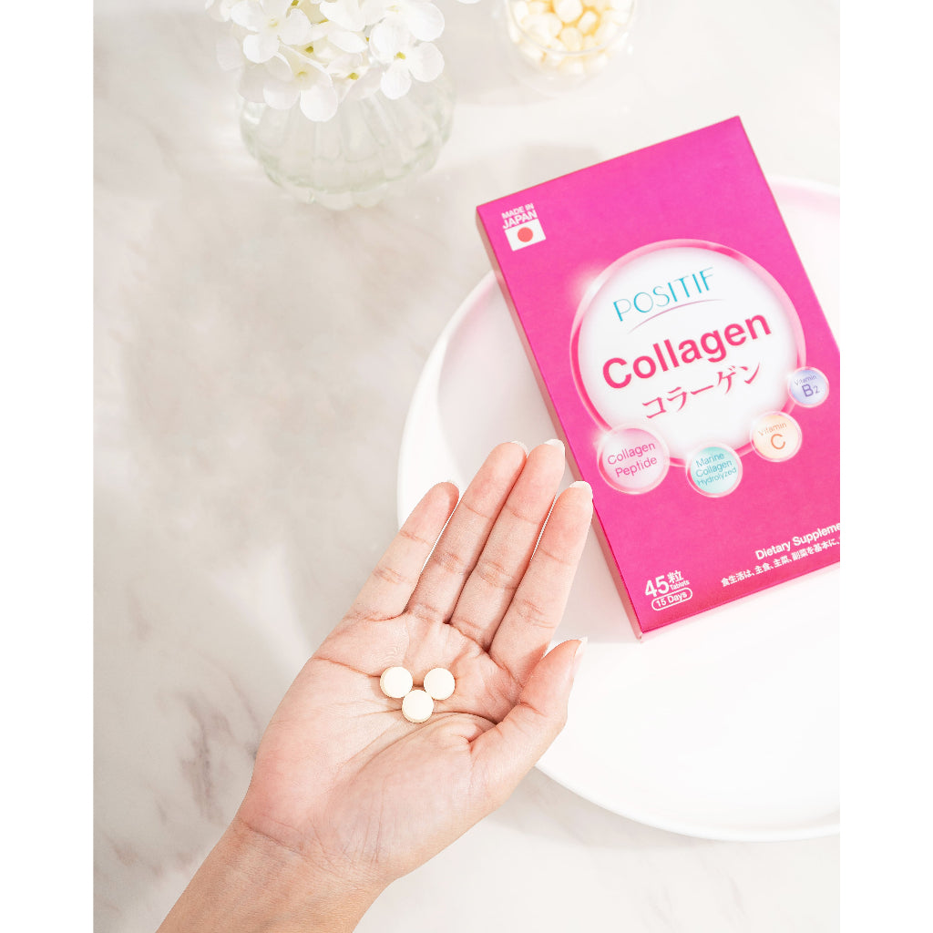 POSITIF COLLAGEN โพสิทีฟ คอลลาเจน อาหารเสริม วิตามินซี ชนิดเม็ด 45 tablets
