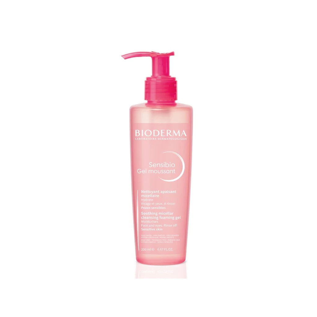 Bioderma Sensibio Gel Moussant 200 ml เจลล้างหน้าสูตรไม่เซล่า สำหรับผิวแพ้ ระคายง่าย