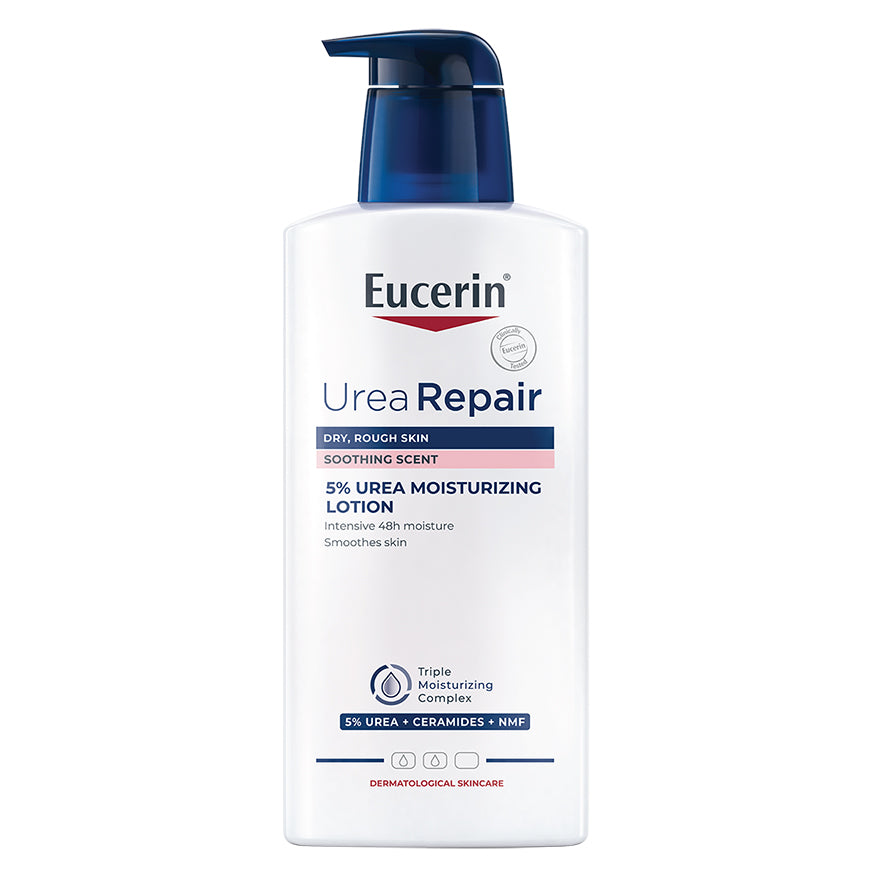 Eucerin UREA REPAIR PLUS 5% UREA LOTION 48H LONG-LASTING HYDRATION 400 ML ยูเซอริน โลชั่นกู้ผิวแห้งมาก ลอกขุย