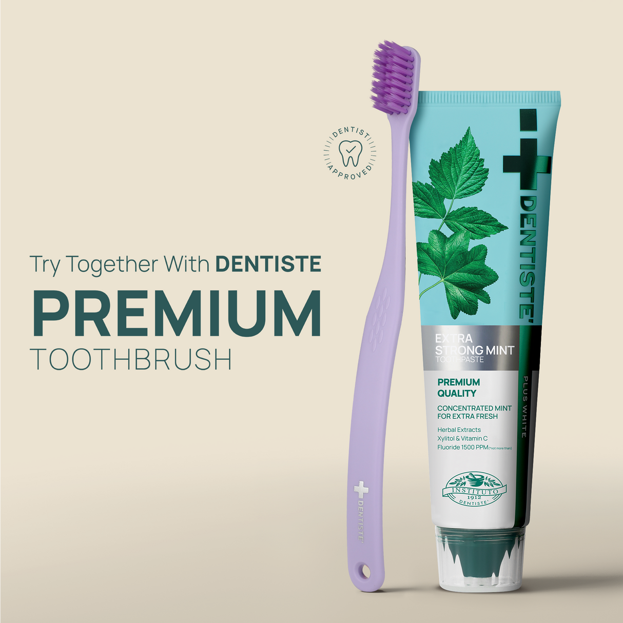 Dentiste' Ergonomic Toothbrush Twin Pack (Random Color)