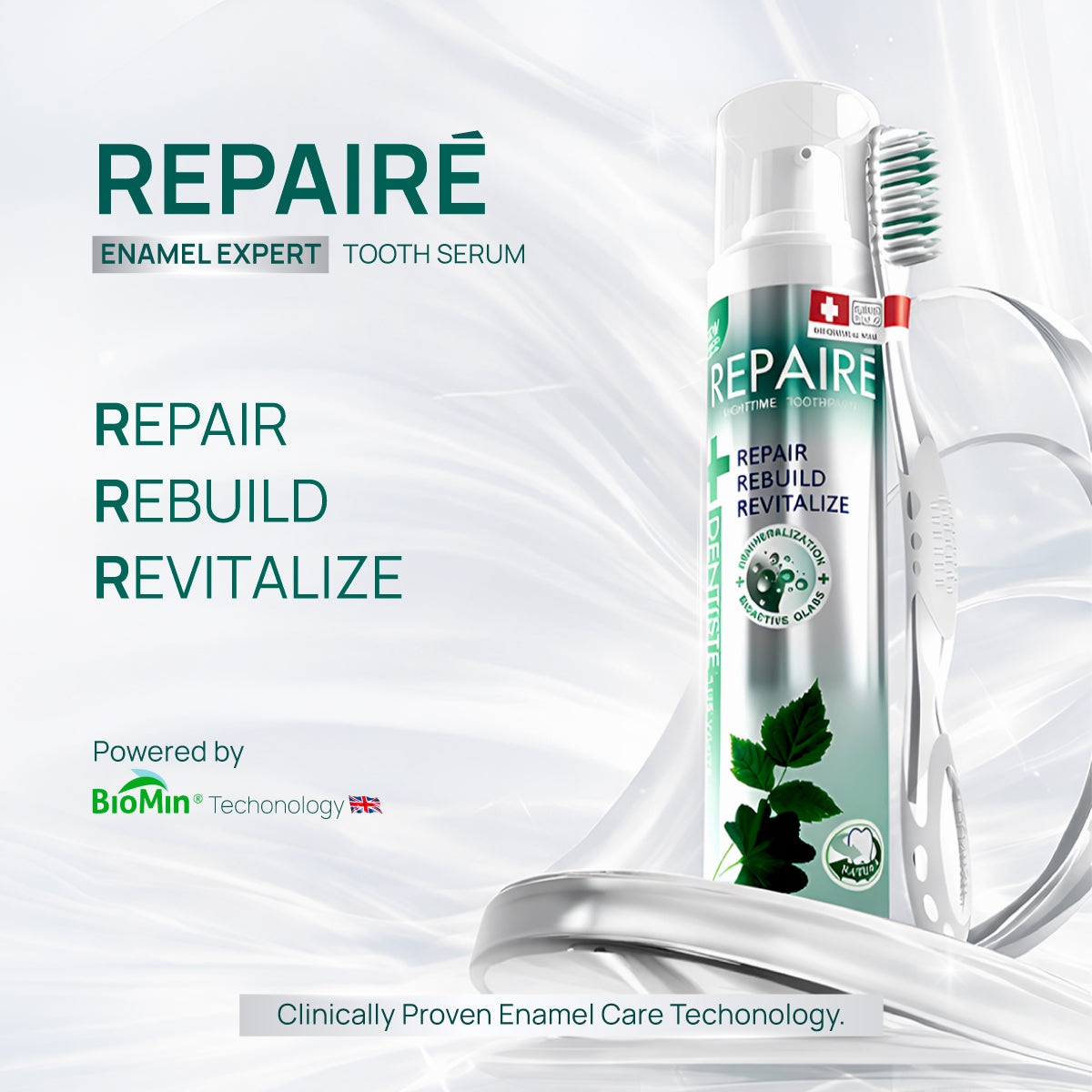 Dentiste' Repaire-ReX3 70g. เซรั่มฟัน+ยาสีฟัน 2in1 เพิ่มเนื้อผิวฟันให้แข็งแรง ป้องกันฟันผุ ฟรี Magic Brush x2