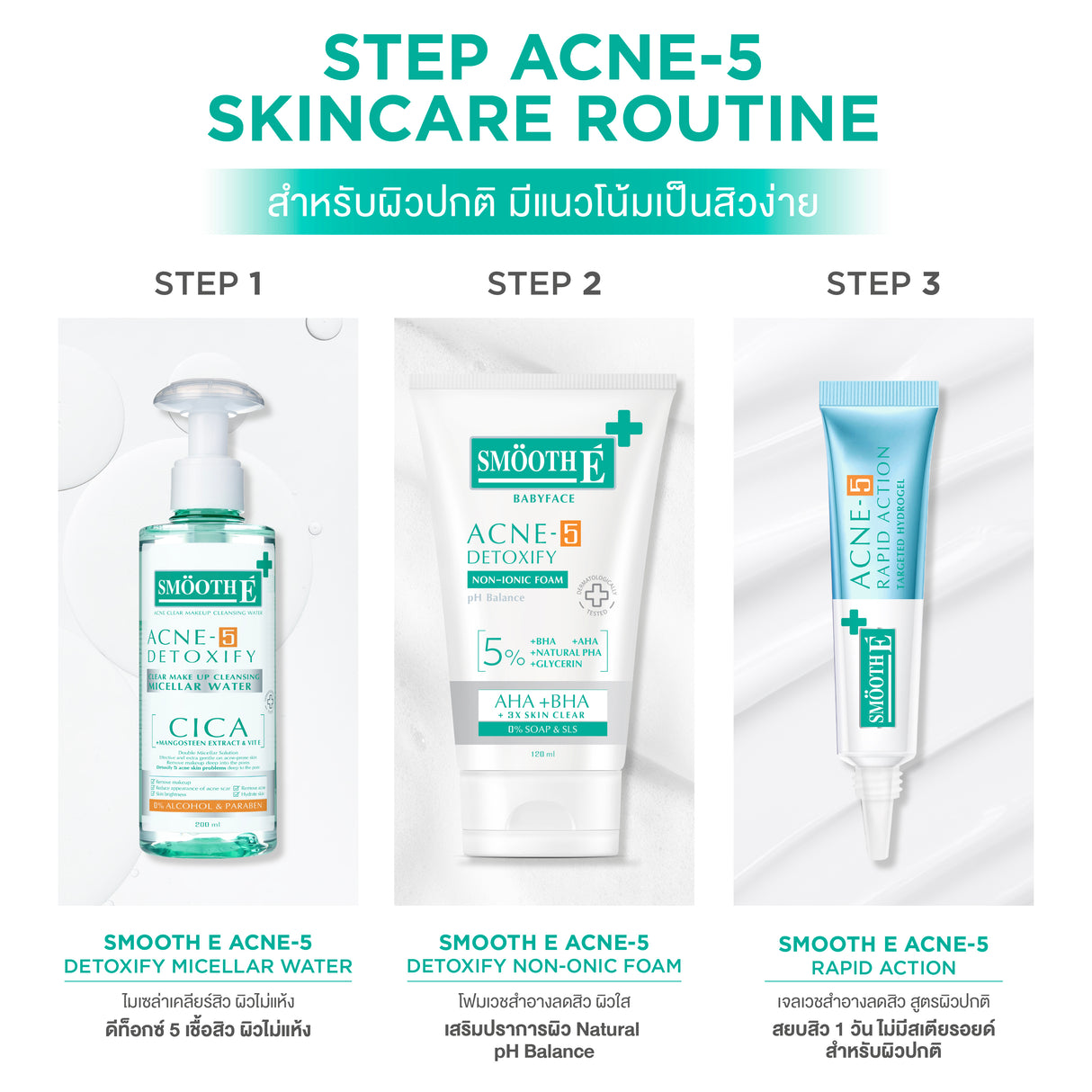 Smooth E Babyface Acne-5 Detoxify Non-Ionic Foam