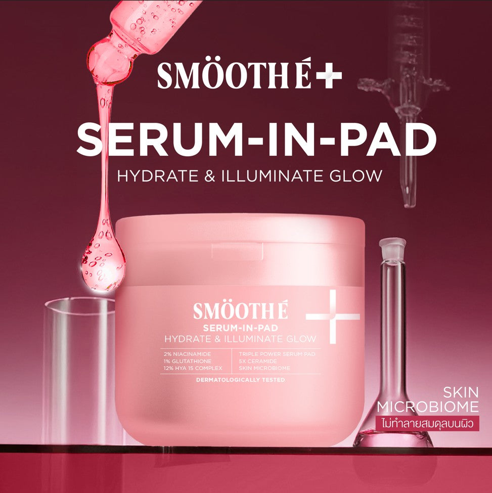 SMOOTH E SERUM-IN-PAD HYDRATE & ILLUMINATE GLOW 101 ML.
