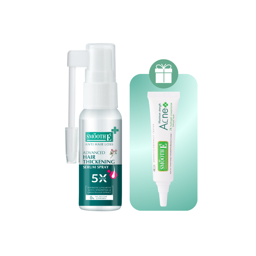 (Deal Duo) Smooth E Anti Hair Loss Thickening Serum 20 ml. Free Smooth E Acne Hydrogel 7 g.