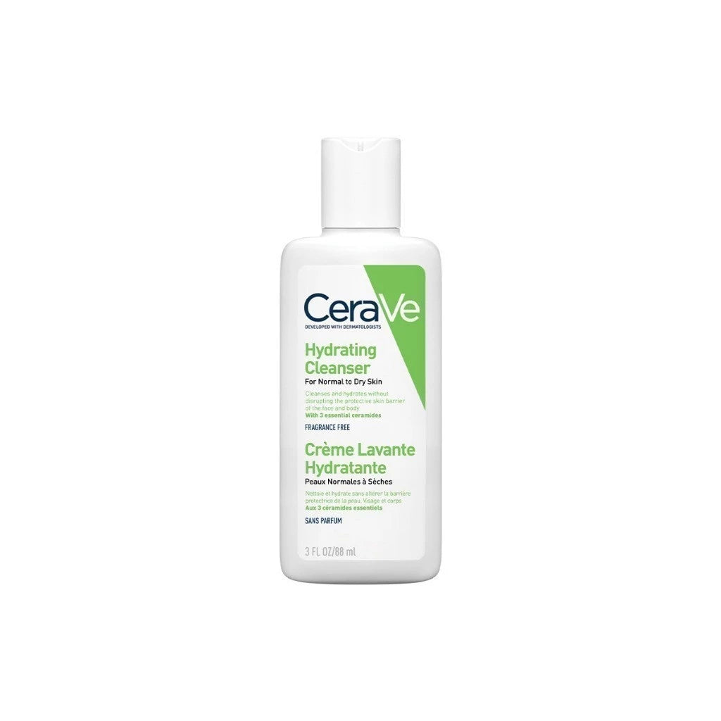 CERAVE Hydrating Cleanser ทำความสะอาดผิวหน้าและผิวกาย สำหรับผิวแห้ง 88ml.
