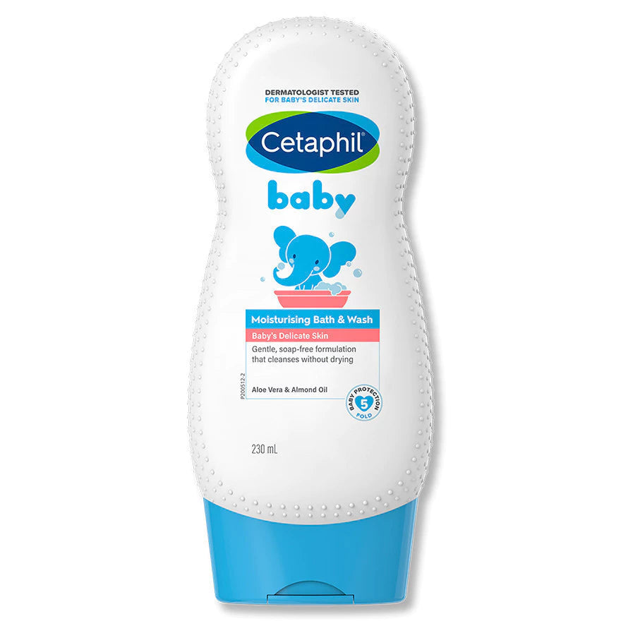 Cetaphil Baby Moisturising Bath & Wash เซตาฟิล ครีมอาบน้ำ สูตรอ่อนโยน ให้ความชุ่มชื้นแก่ผิว สำหรับเด็ก 230 ml.