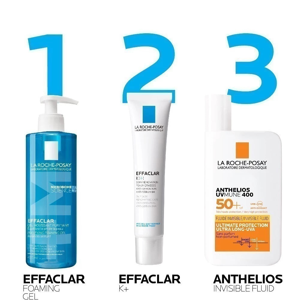 La Roche-Posay EFFACLAR FOAMING GEL ลา โรช-โพเซย์ เอฟฟาคลาร์ เจลล้างหน้าสำหรับผิวมัน 400ml.