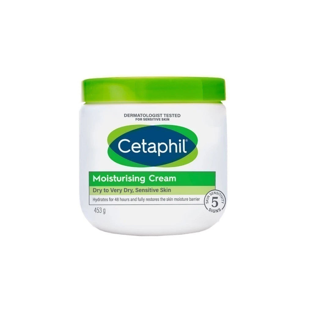 Cetaphil Moisturising Cream เซตาฟิล ครีมบำรุงผิว ให้ความชุ่มชื้น คืนความแข็งแรงให้ผิวบอบบางแพ้ง่าย 453 g.