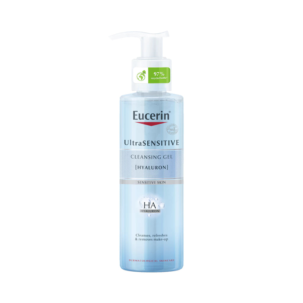 Eucerin US HYALURON CLEANSING GEL เจลล้างหน้า เหมาะสำหรับผิวบอบบาง แพ้ง่าย