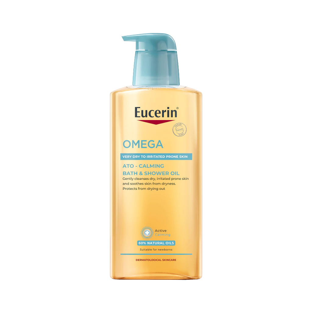 Eucerin OMEGA ATO-CALMING BATH & SHOWER OIL 400 ML ยูเซอริน โอเมก้า บาธ แอนด์ ชาวเวอร์ ออยล์ ออยล์อาบน้ำสูตรอ่อนโยน
