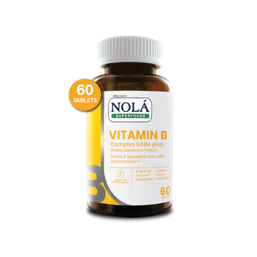 NOLA VITAMIN B COMPLEX GABA PLUS บูสต์สมอง ไบร์ทตลอดวัน 60 เม็ด