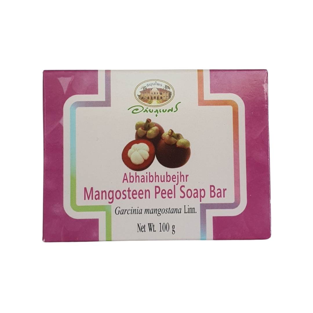 แมงโกสตีน พีล โซพ บาร์ 100 G. ตราอภัยภูเบศร (สบู่เปลือกมังคุด)