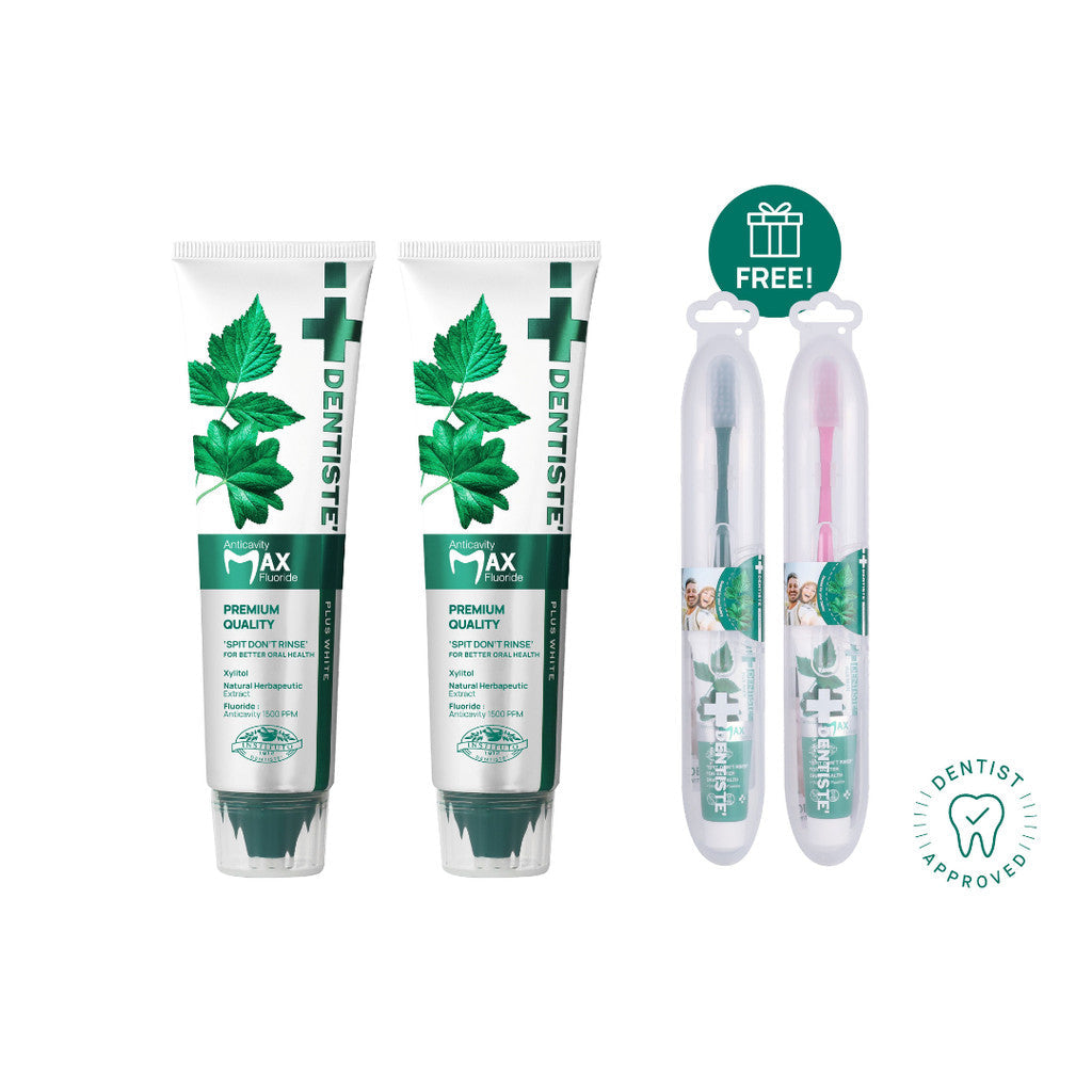 Dentiste' Anticavity Max 100g Free Dentiste' Ergo Travel Set (Random)