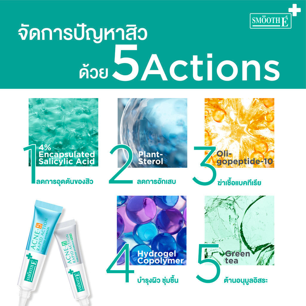 Smooth E Anti Acne Rapid Mini เซตดูแลสิว สำหรับผิวมันแพ้ง่าย ลดเลือนรอยดำ สิวอักเสบ