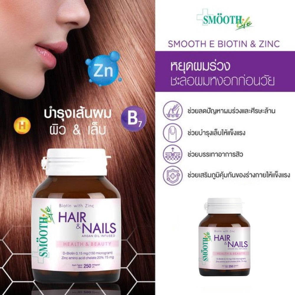 [ซื้อ 1 ฟรี 1] Smooth Life Biotin&Zinc 90's