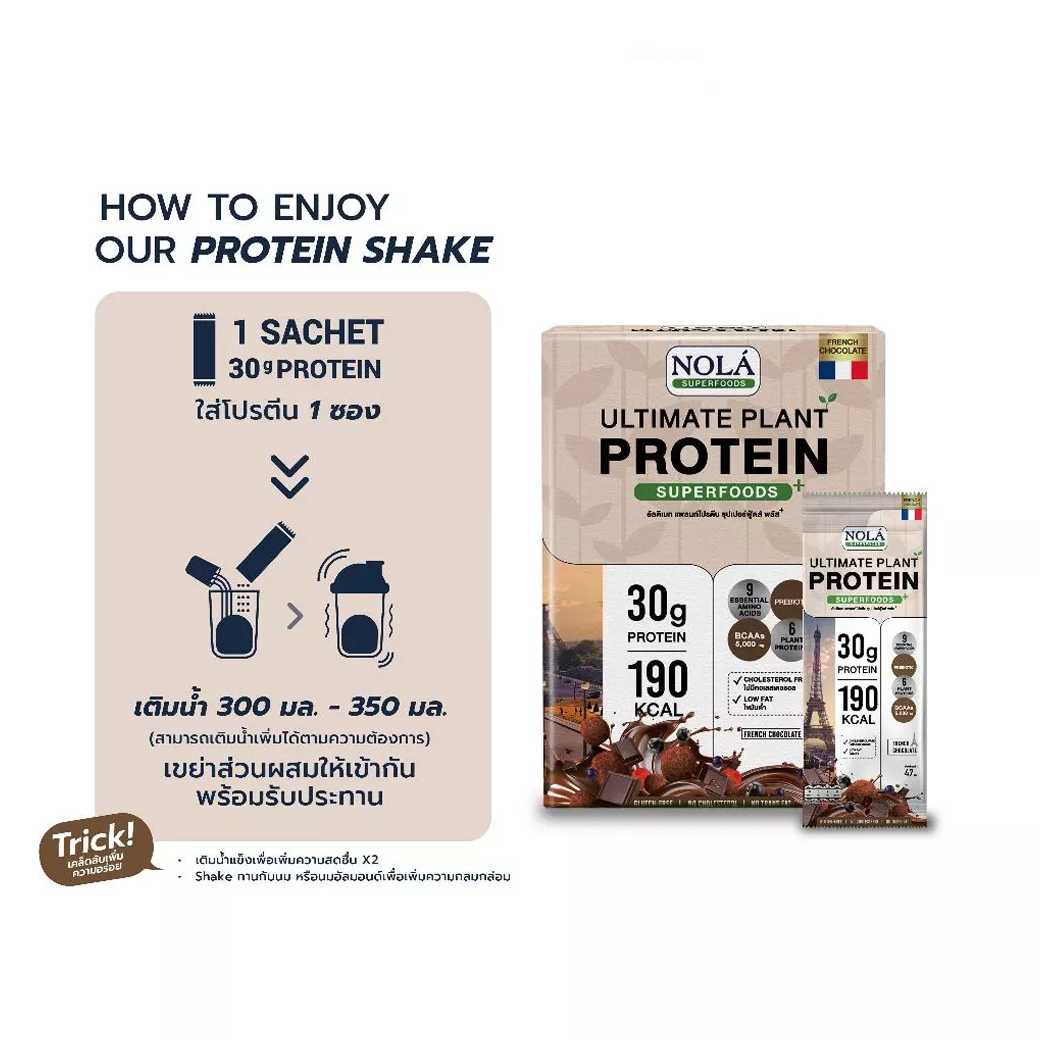 NOLA PLANT PROTEIN PLUS อัลติเมท แพลนท์โปรตีน 7 ซอง