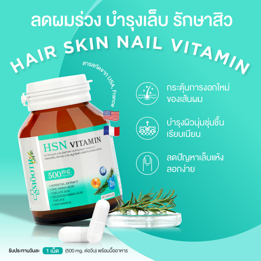 [1 Free 1] Smooth E Gentlemen Anti Hair Loss Serum Spray 50 ml. Free Smooth Life HSN Vitamin 7 tab