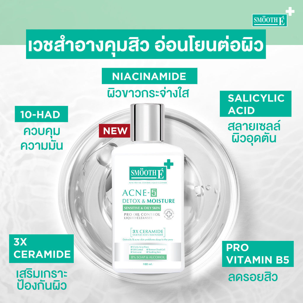 Smooth E Anti Acne Rapid Mini เซตดูแลสิว สำหรับผิวมันแพ้ง่าย ลดเลือนรอยดำ สิวอักเสบ