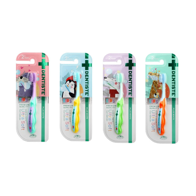 Dentiste' Premium Kids Set สำหรับเด็ก 2-6 ปี ยาสีฟันแปรงแห้งเด็ก สูตร Strawberry 60g. + แปรงสีฟันเด็ก ขนแปรงนุ่มพิเศษ