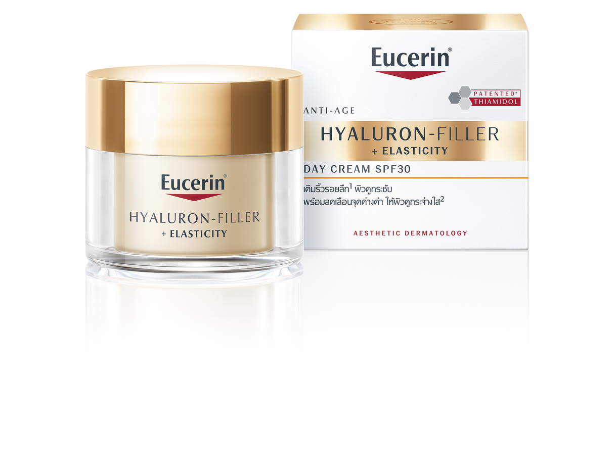 Eucerin HYALURON-FILLER + ELASTICITY THIAMIDOL DAY CREAM SPF30 50 ML ยูเซอริน ไฮยาลูรอน เดย์ครีมลดเลือนริ้วรอย ยกกระชับ