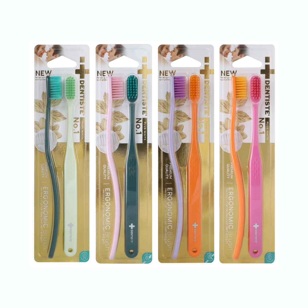 Dentiste' Ergonomic Toothbrush Twin Pack (Random Color)
