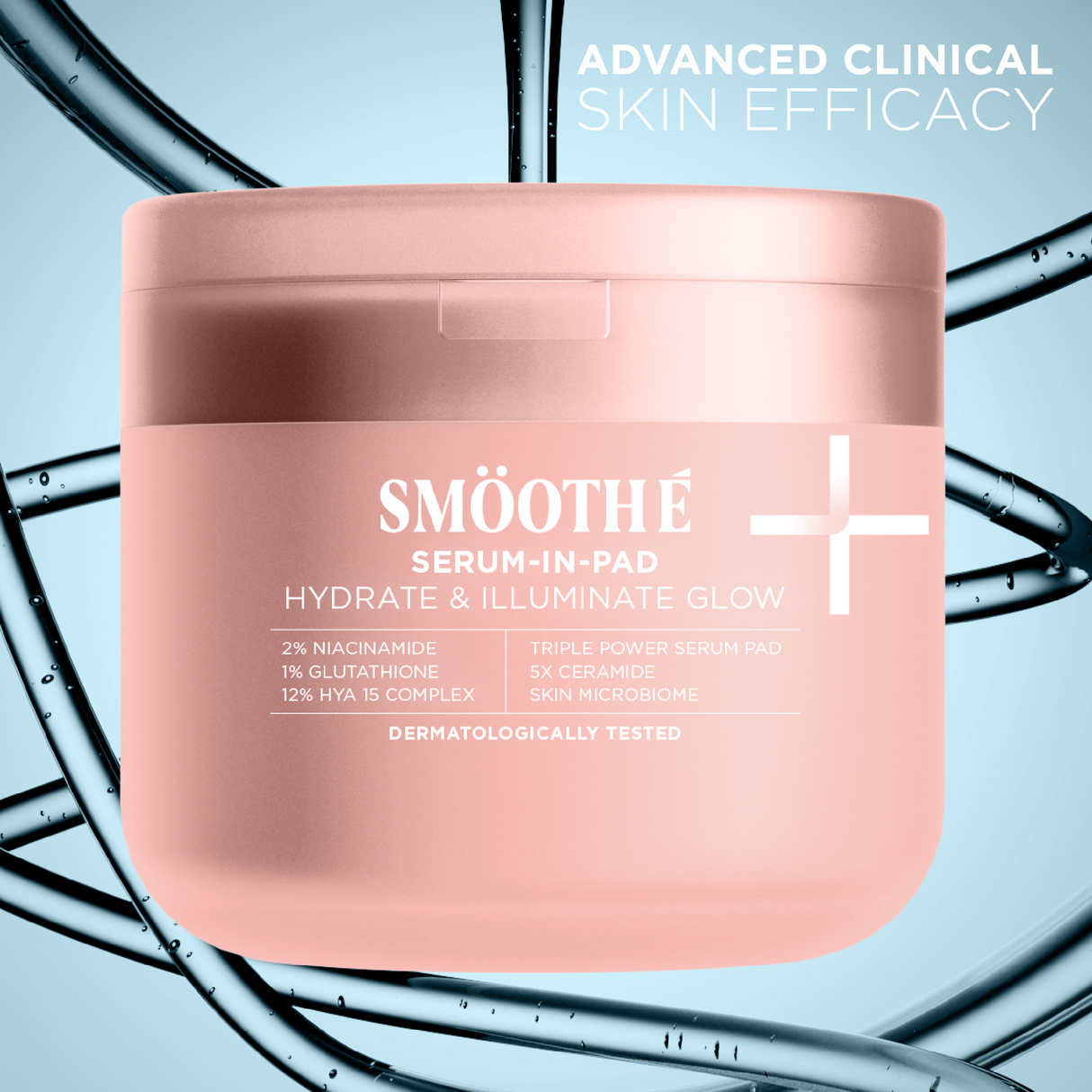 SMOOTH E SERUM-IN-PAD HYDRATE & ILLUMINATE GLOW 101 ML.