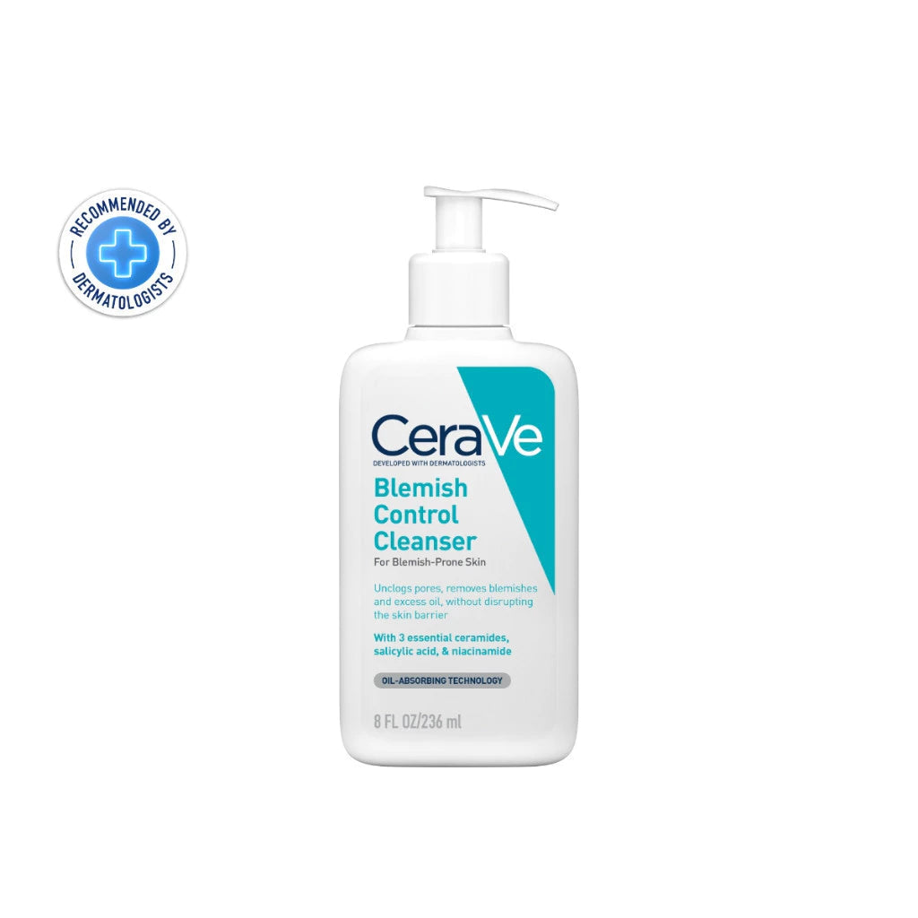 CERAVE BLEMISH CONTROL CLEANSER เบลมมิช คอนโทรล คลีนเซอร์ เจลทำความสะอาดผิวหน้า สูตรสำหรับผิวเป็นสิวง่าย 236 มล