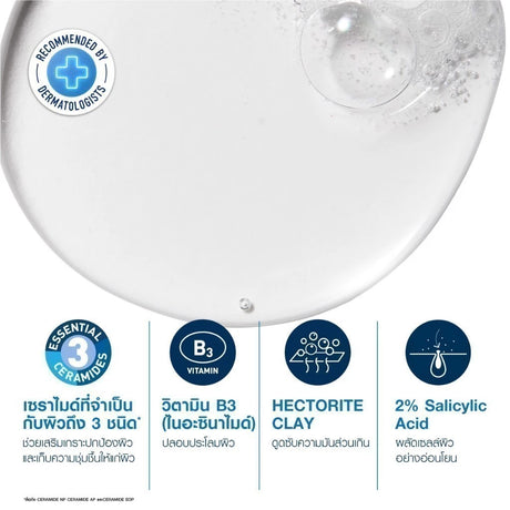 CERAVE BLEMISH CONTROL CLEANSER เบลมมิช คอนโทรล คลีนเซอร์ เจลทำความสะอาดผิวหน้า สูตรสำหรับผิวเป็นสิวง่าย 236 มล